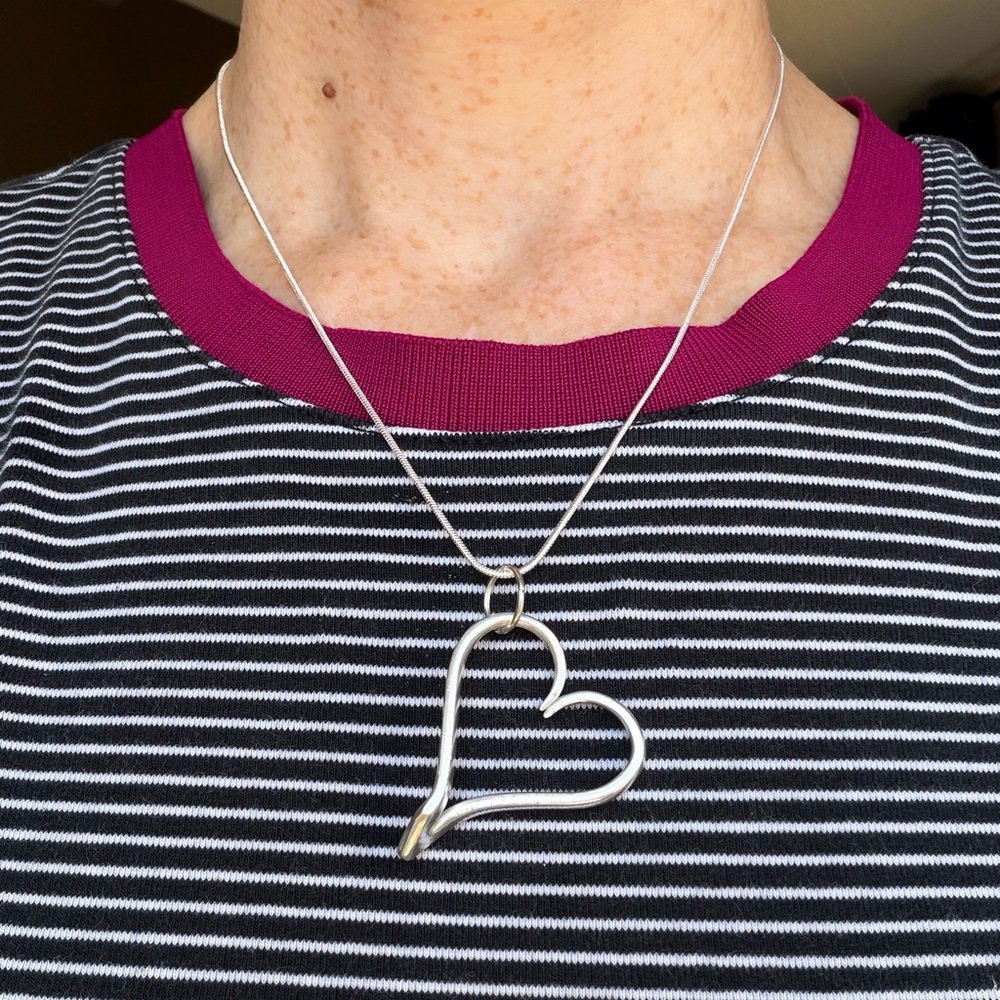 Fork Tine Heart Pendant Necklace - Picture 3 of 7
